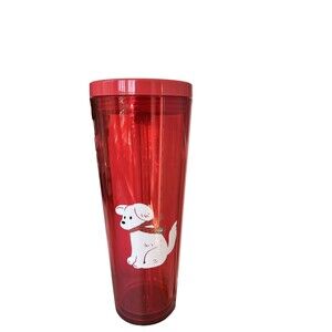 Starbucks Holiday 2025 Collectors Red - White Puppy Cold Cup Tumbler 26oz NEW